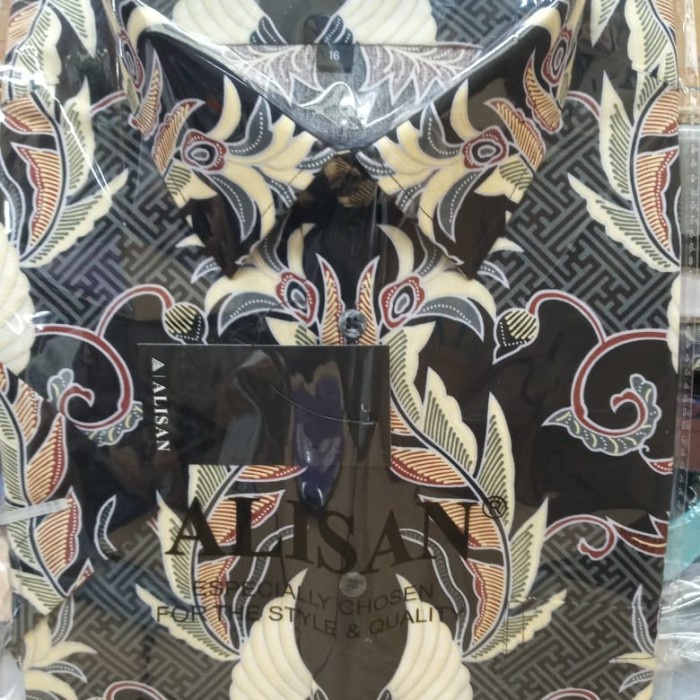 Terlaris Kemeja Batik Alisan Printing Lengan Pendek Size 16 Motif A
