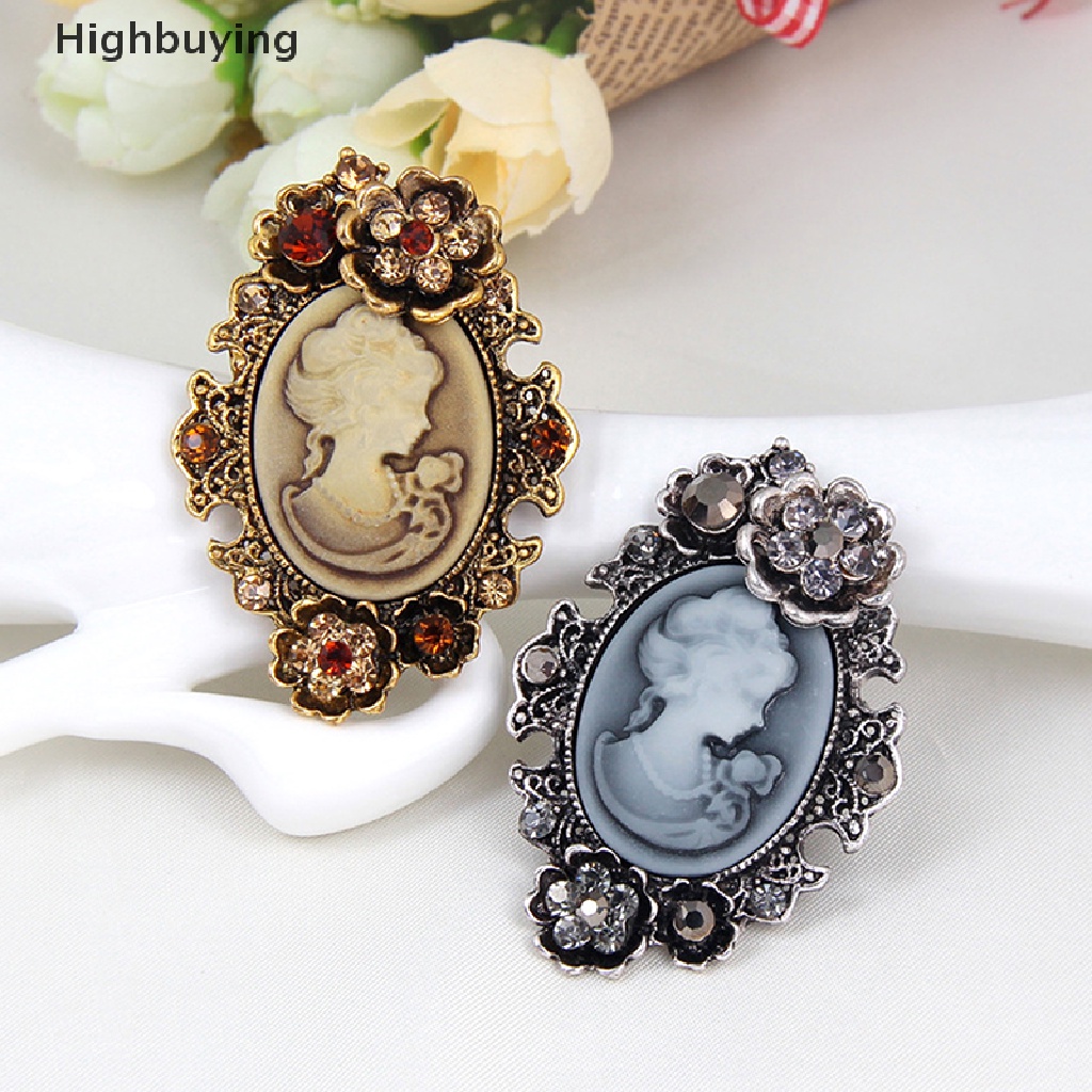 Hbid 1x New Cameo Victoria Gaya Kristal Pesta Pernikahan Wanita Liontin Bros Pin Glory