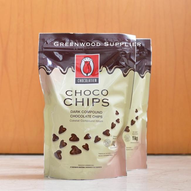 

◊ Tulip Dark Compound Chocolate Chips / Tulip Choco Chips 1KG ℮