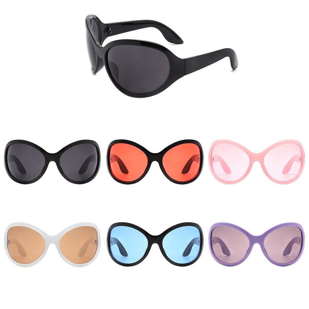 Nanas Kacamata Hip Hop Wanita Unik Y2K Oversized Shades