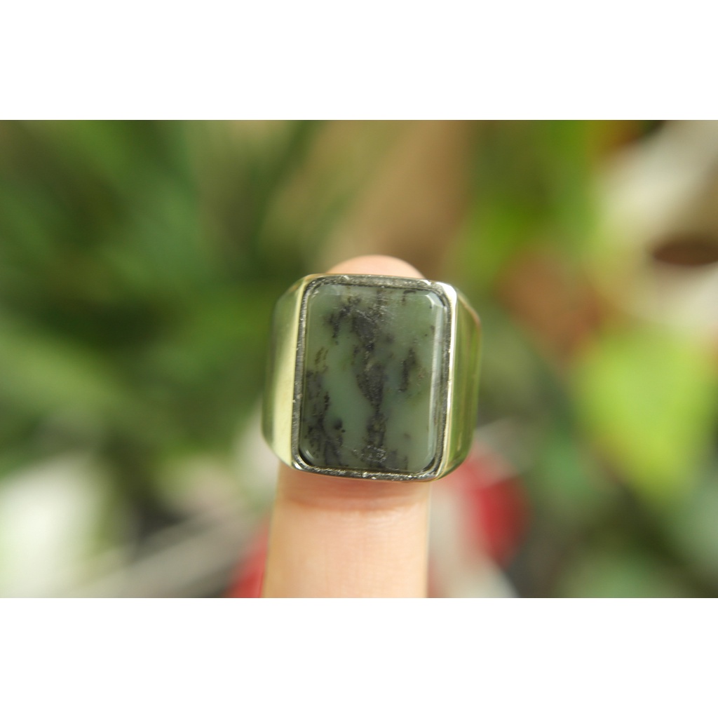 Natural Giok Aceh Ring 8 Kode Y465