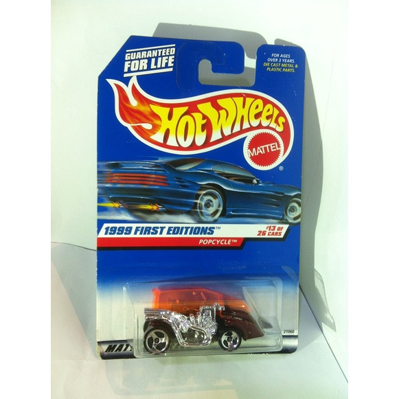 Hot Wheels. 1999 First Editions - 13. Popcycle. Metalflake Burgundy by MATTEL 1999