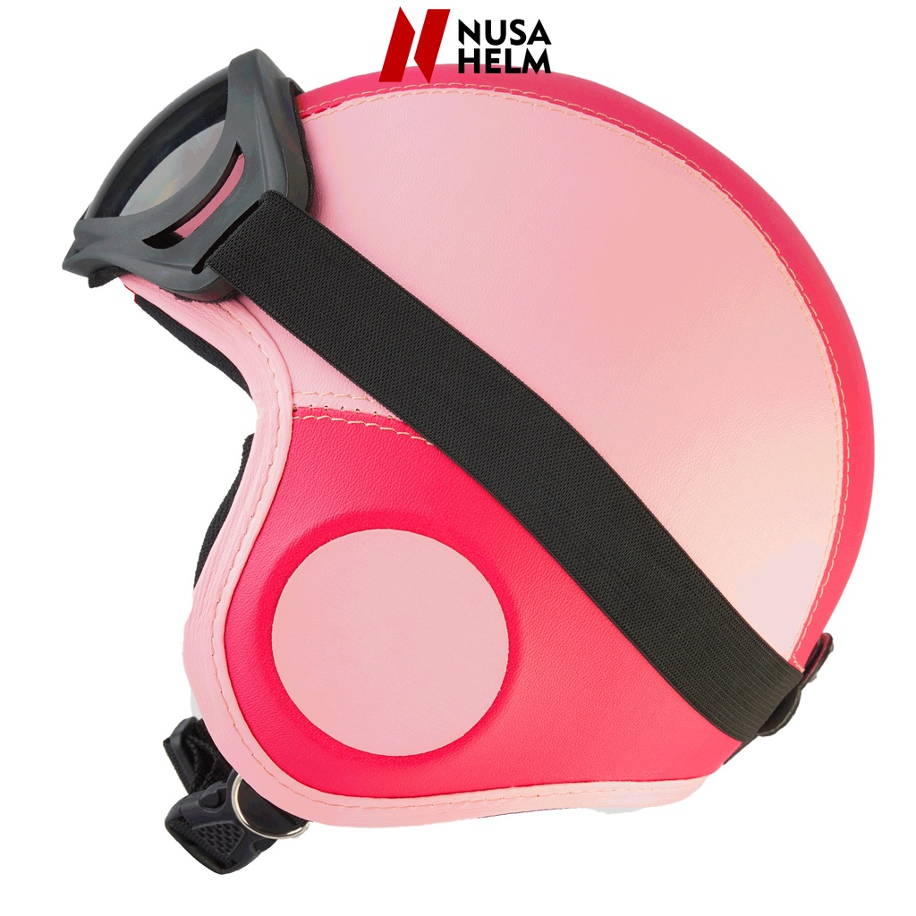 Helm Bogo Retro Anak Kacamata Polos Pororo Usia 2 3 4 5 6 Tahun Laki Perempuan Pink Lucu