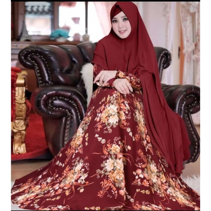 mawar maxi monalisa premium set khimar seruty bebydoll 2 layer