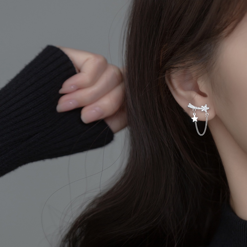 Deartiara Individualized Cool Romantic Star Earrings Anting Rumbai Rantai Bintang Kecil Anting Gaya Korea