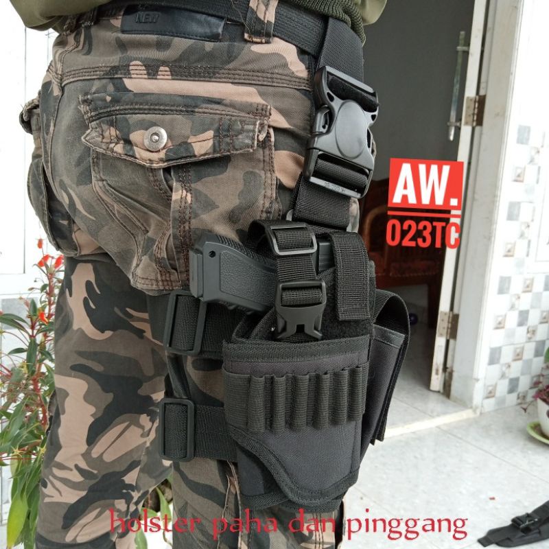 holster paha tactical / holster Pinggang TNI polri / holster brimob / holster universal tactical