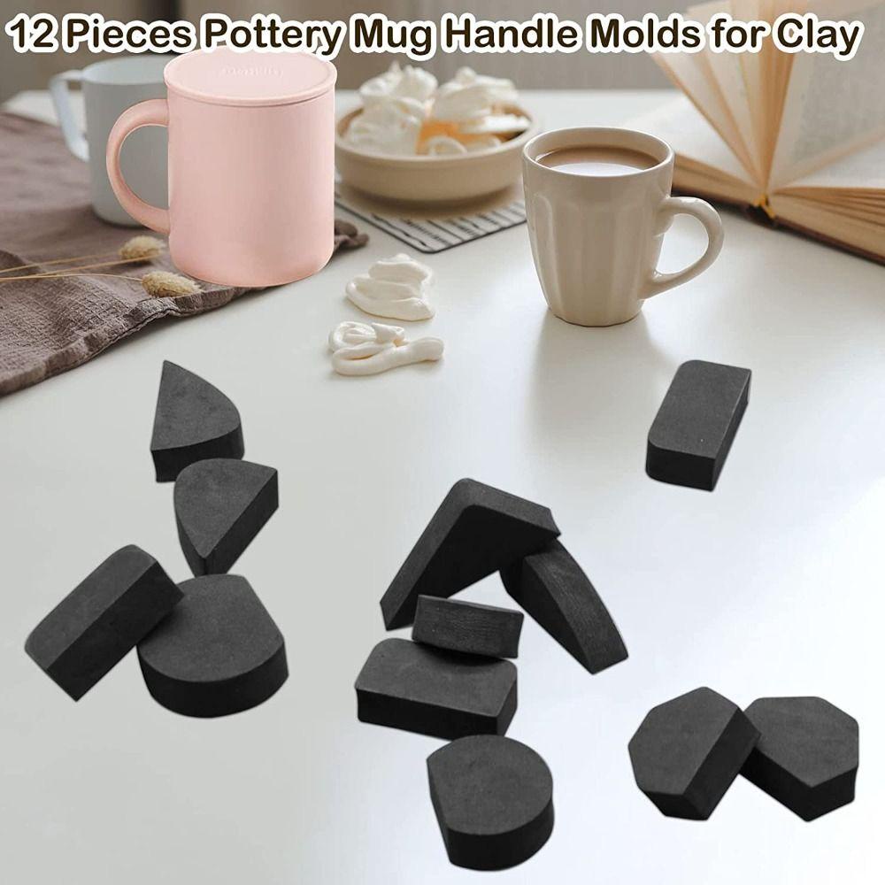 Solighter Cetakan Gagang Mug Tembikar Cetakan Berbentuk Telinga Mudah Digunakan Untuk Clay Pegangan Keramik Untuk Clay Mug Kopi Handle Mold Making Tools Ceramic Molds for Pottery