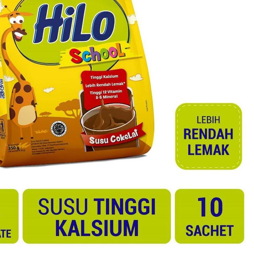 

♘ HiLo School Chocolate Gusset 350 gram (10 Sachet) - Susu Tinggi Kalsium ➮