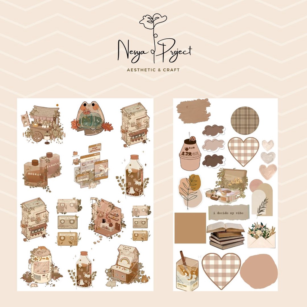 

Brown Sticker Pack Doff | Journal Sticker | Tumblr Sticker | Stiker HP/Laptop/Tumblr/journal