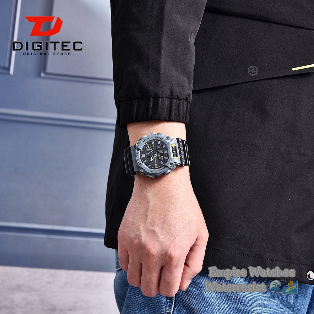 Jam Tangan Digitec DA2178T DG2178T 2178 Pria Cowok Strap Rubber Analog Kualitas Original Waterproof