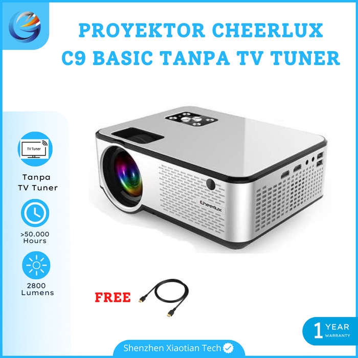 

[[JNT COD]] Projector Cheerlux C9 Mini LED Proyektor C9 2800 Lumens With TV Tuner - C9 BASIC