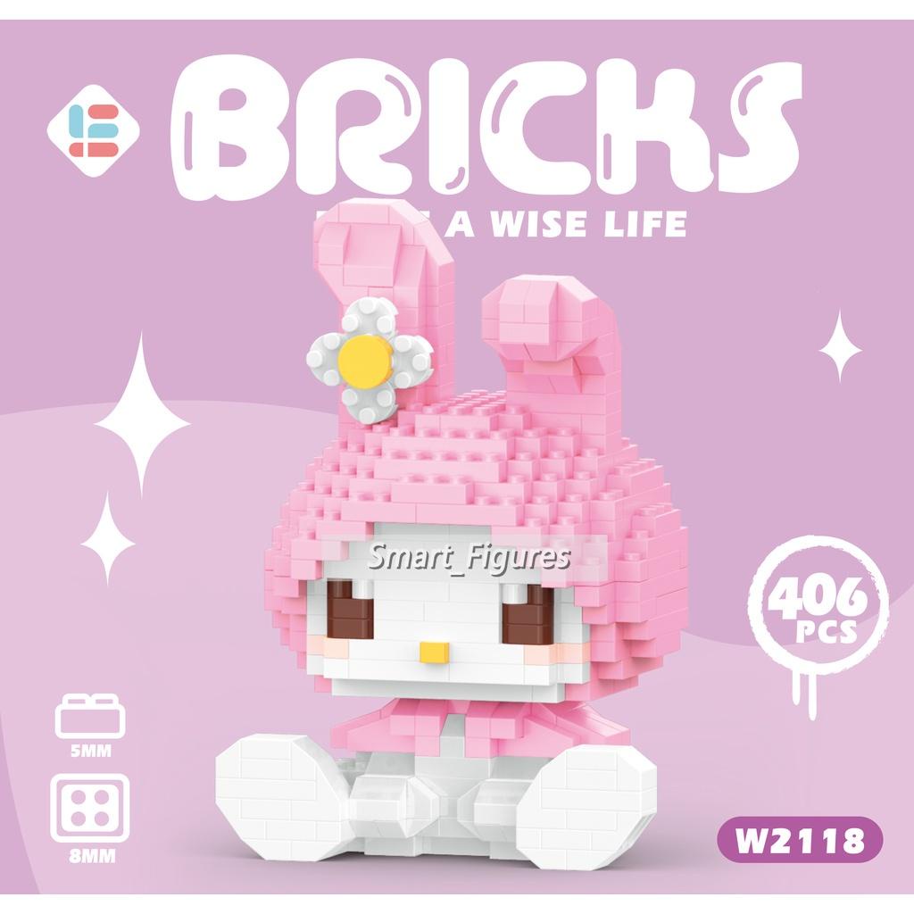 Partikel Kecil Blok Bangunan Sanrio Kuromi My Melody Anak Rakitan Mainan Penjualan Panas Hello Kitty Anak Perempuan Hadiah [In Stock]