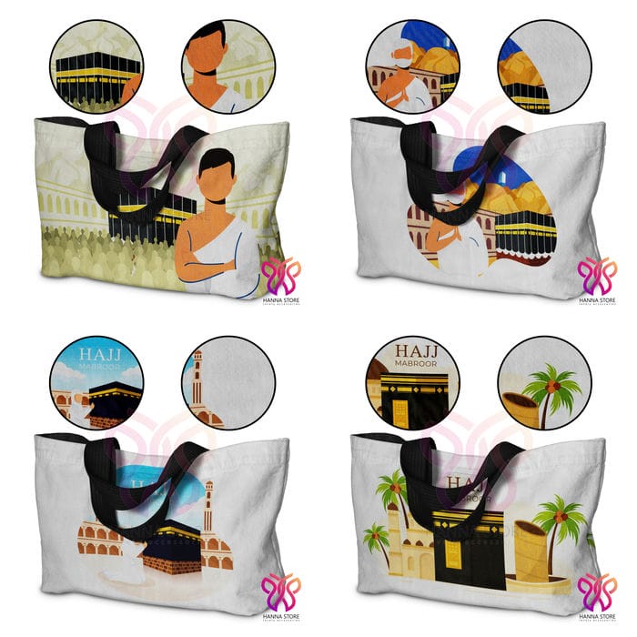 Tas Tote Bag Souvenir Haji Umroh Arab Mekah Madinah