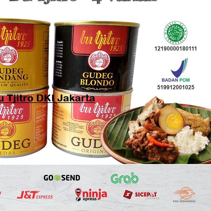 

♗ Gudeg Kaleng Bu Tjitro 1925 - Paket Hemat 4 Kaleng Gudeg Netto 210 gr ☊