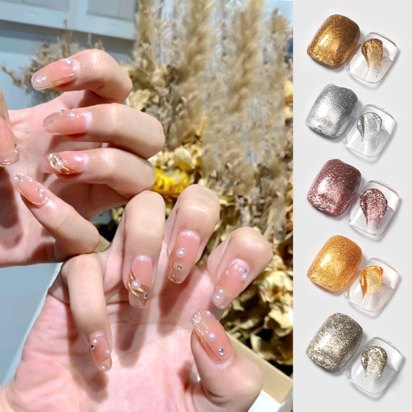 MSY COWSAR GEL PAINTING METAL 5ML COLOUR SHINE GLITER/METAL RELIEF GLUE/GEL POLISH NAIL ART KUTEK GEL UV LED