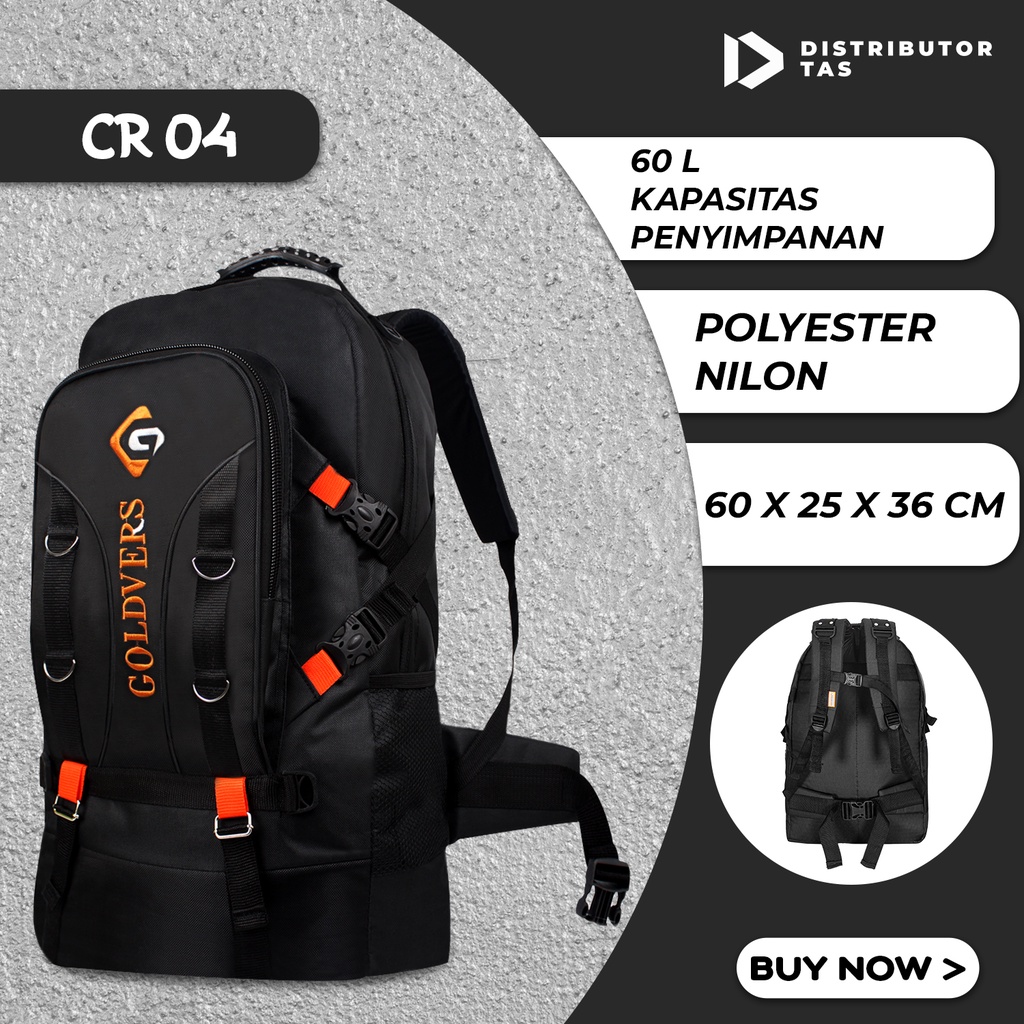 Tas Ransel GOLDVERS Tas Mudik Pria Tas CARRIER SUPER JUMBO Original 60L Ransel Hiking Tas Punggung