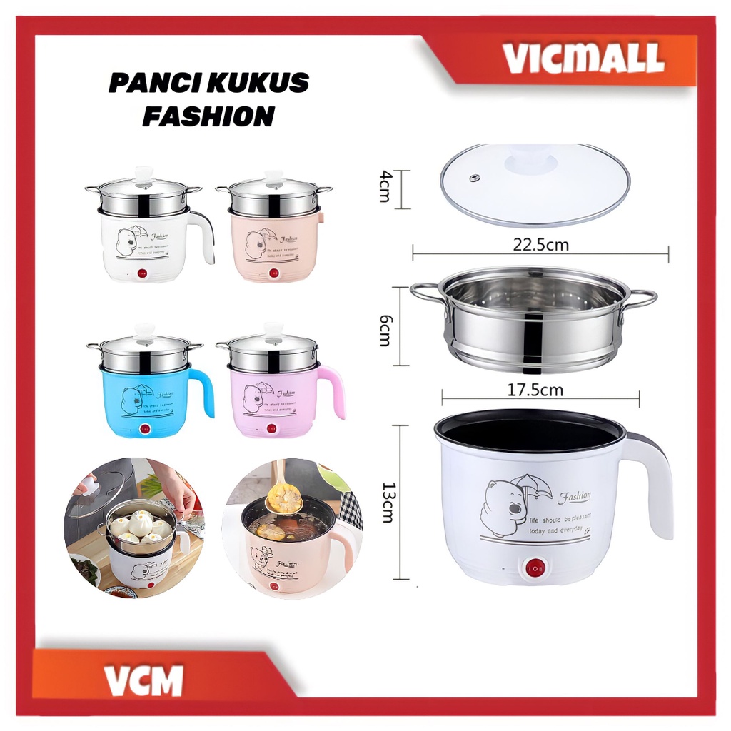 (VCM) PANCI KUKUS / PANCI FASHION / Panci Listrik Serbaguna 1.8 Liter vicmall