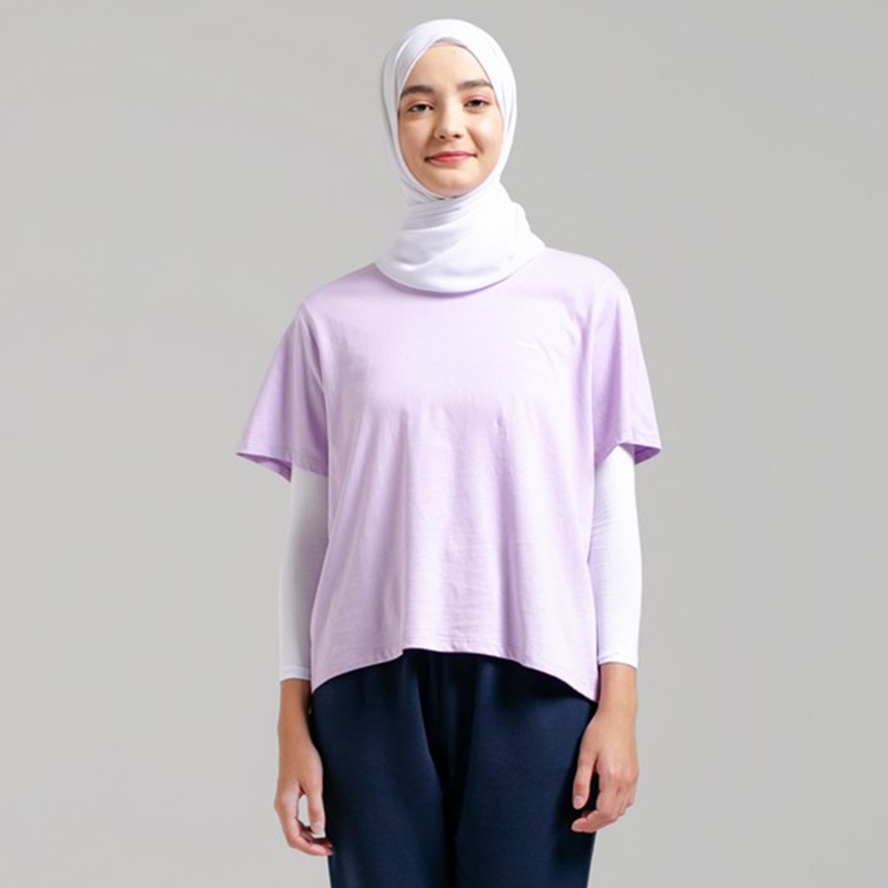 3Second Original Kaos Wanita Polos Lengan Pendek 100% Cotton Combed 30s Katun Tshirt Basic Ungu 1009