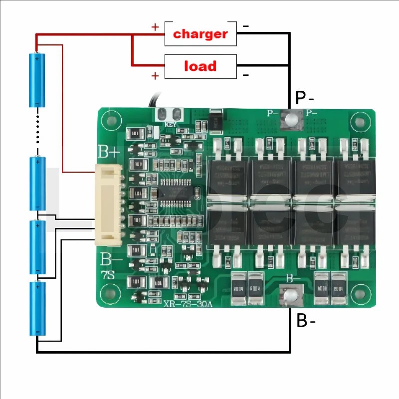 brkh BMS 7S 30A 24V 29.4V lithium 3.7v 18650 with Balance SAME PORT brkh