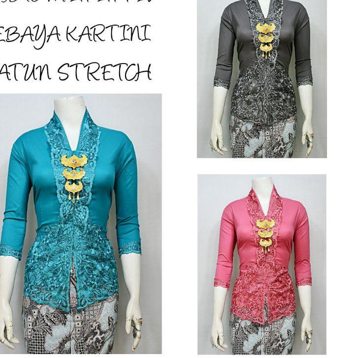 Big Sale Indah KEBAYA KARTINI LENGAN 7/8 BORDIR SENADA KATUN STRETCH KEBAYA WISUDA KEBAYA KATUN KEBA