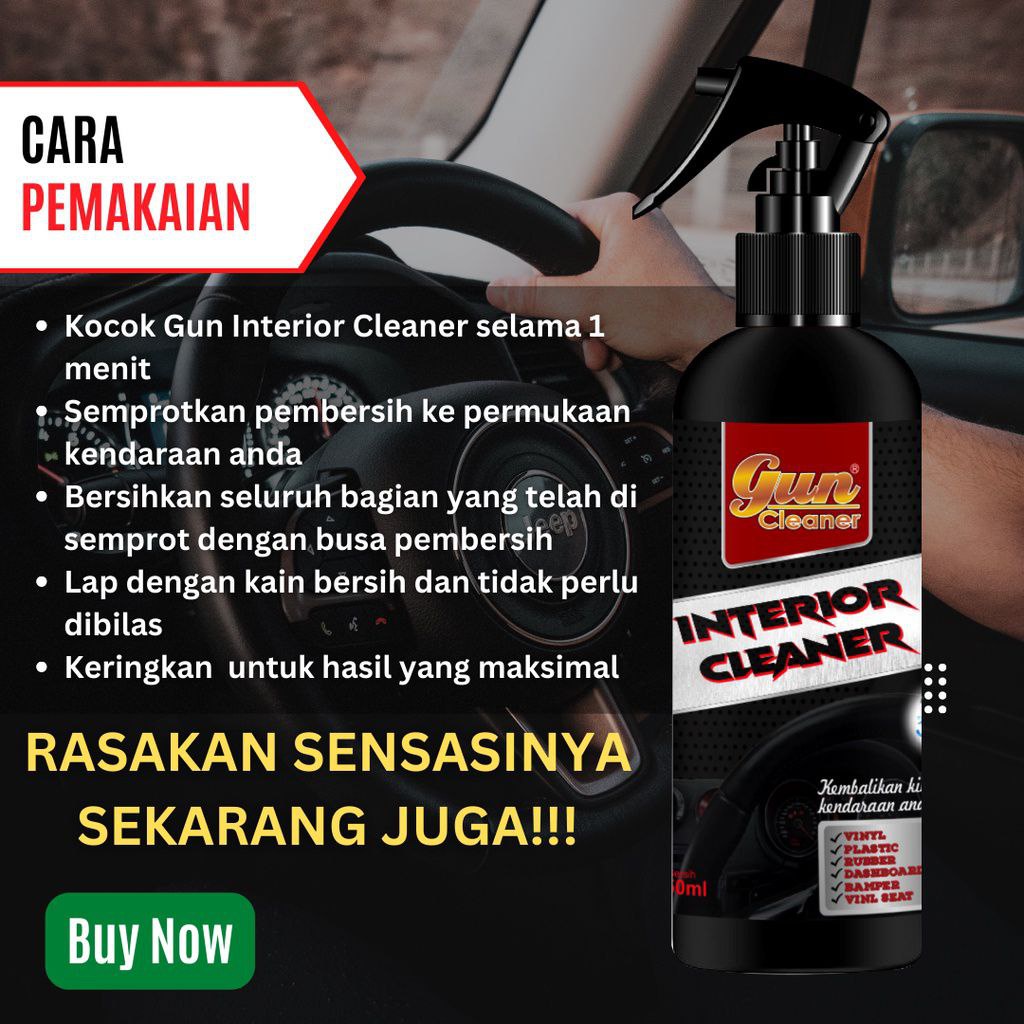 Perawatan Interior Mobil Interior Cleaner 100 ml Pengkilap Interior Plafon Dashboard Jok Mobil Sekali Semprot