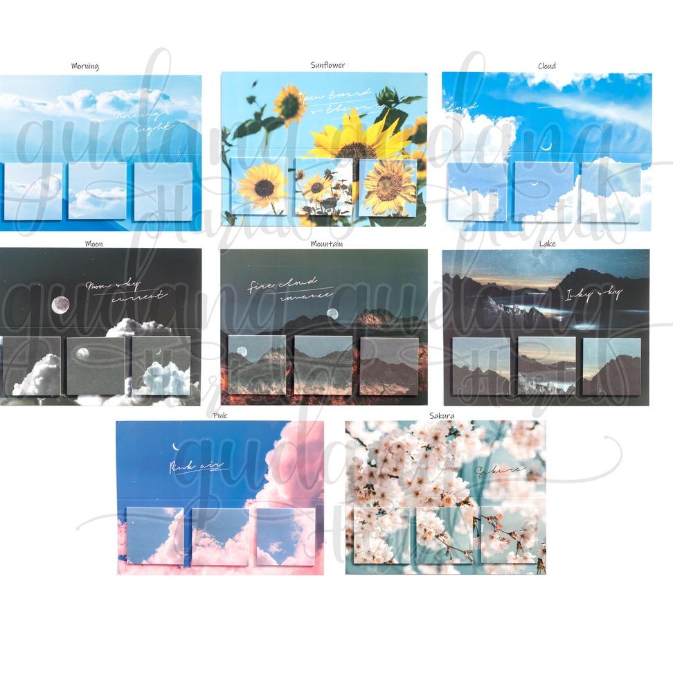 

Q90 Sticky Notes Ins Scenery Notes Motif Awan Unik DIY GH 301468 NEW ARRIVAL ㄷ