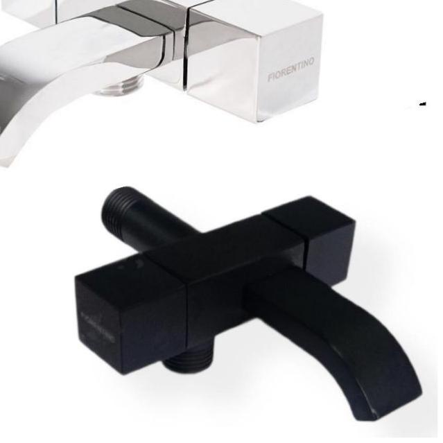 ۞ kran shower cabang fiorentino minimalis hitam / silver ✾