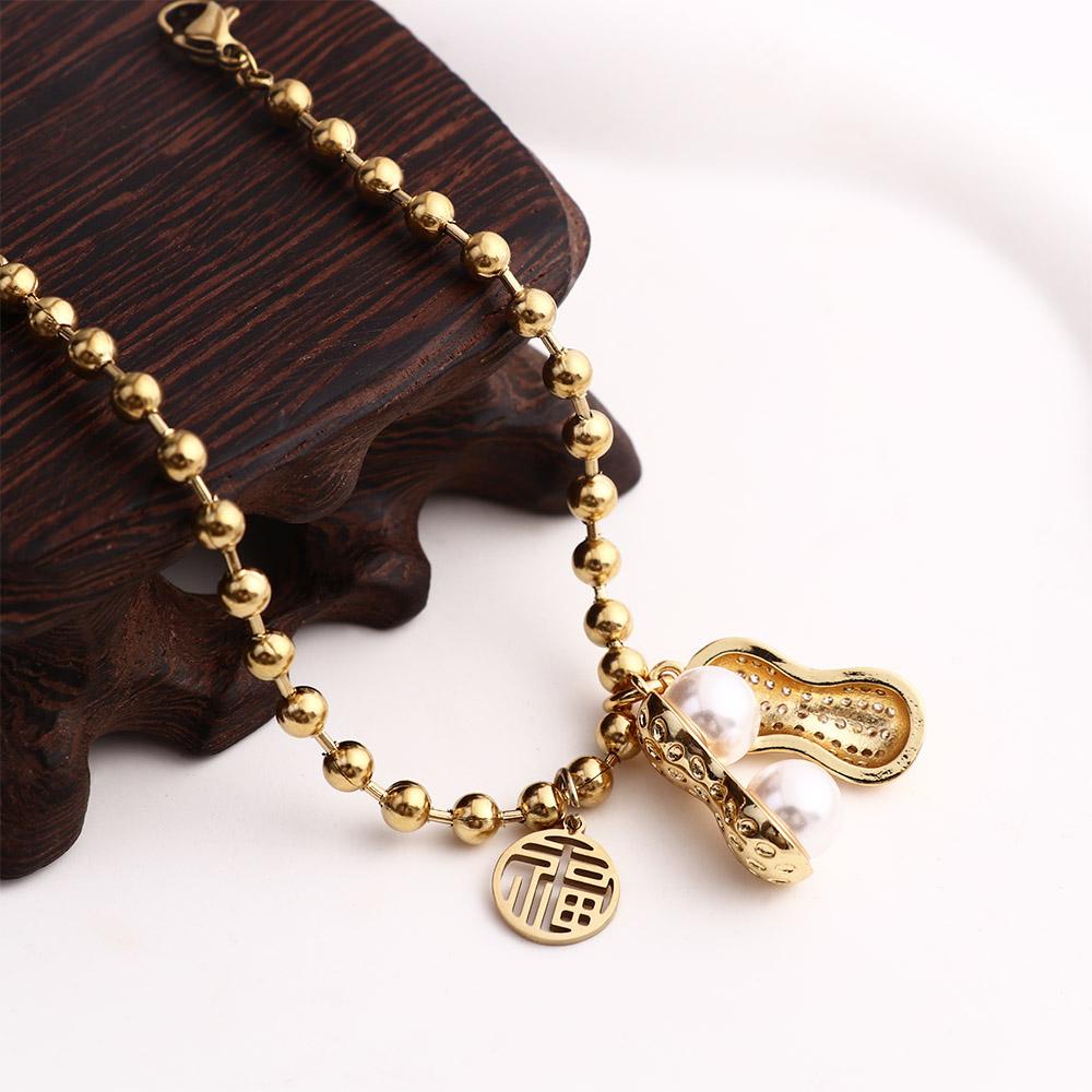 Mxbeauty Gelang Wanita Peri Vintage Keberuntungan Liontin Kacang Indah Temperamen Gaya Korea Gelang