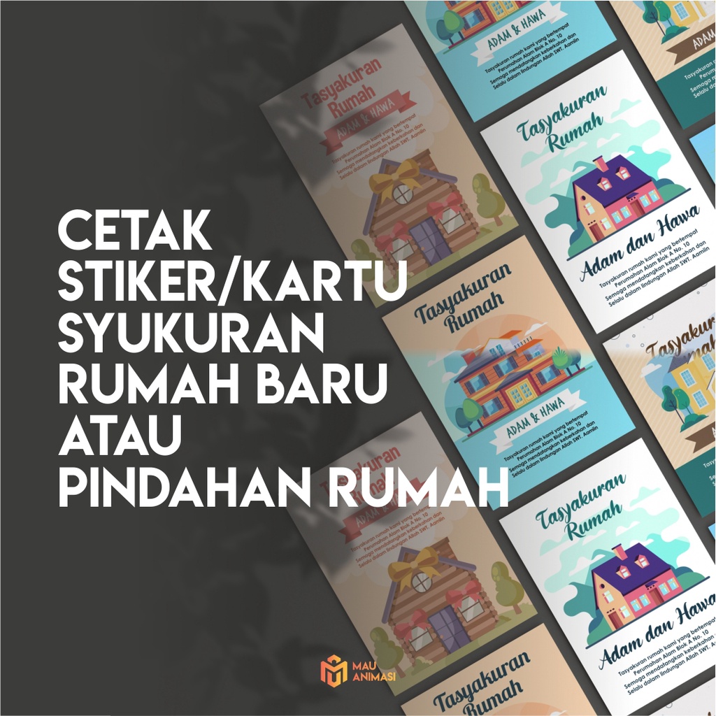Cetak Stiker atau Kartu Syukuran Rumah Baru atau Pindahan Rumah