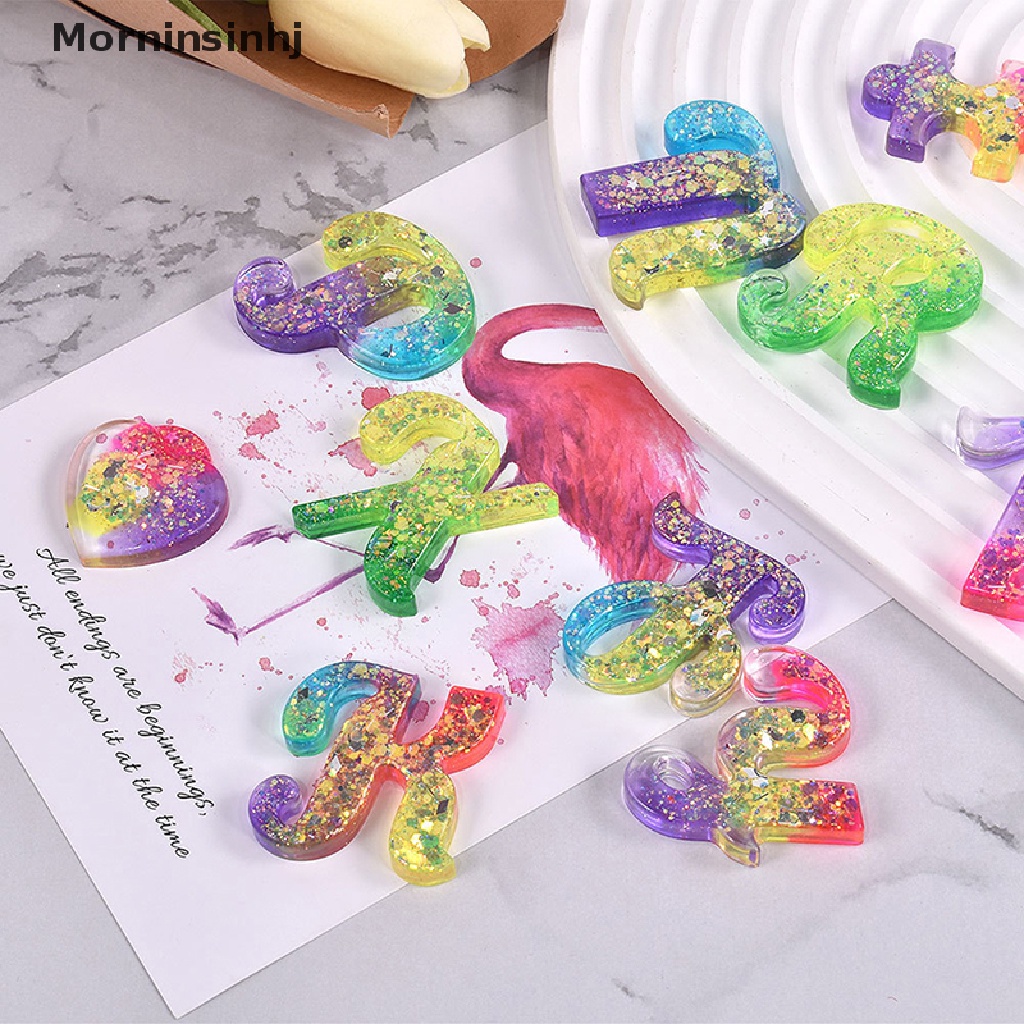 Mornin Cetakan Resin Alfabet Cetakan Silikon Silicone Sign Alphabet Epoxy Casg Mold DIY Letter &amp; Ornament Resin Keychain Molds id