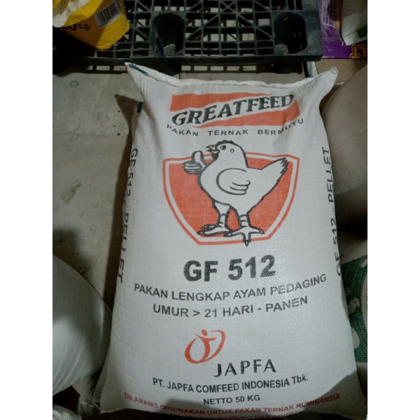 Pakan Ayam Broiler Grower GF 512 Japfa Comfeed 50 Kg