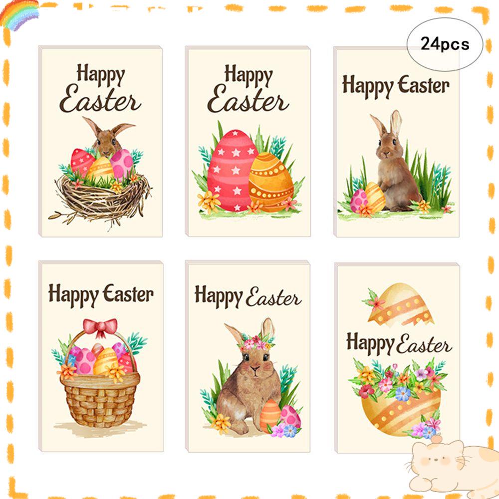 Solighter Easter Cards Kit 24pack Perlengkapan Paskah Spring Note Card Dengan Amplop