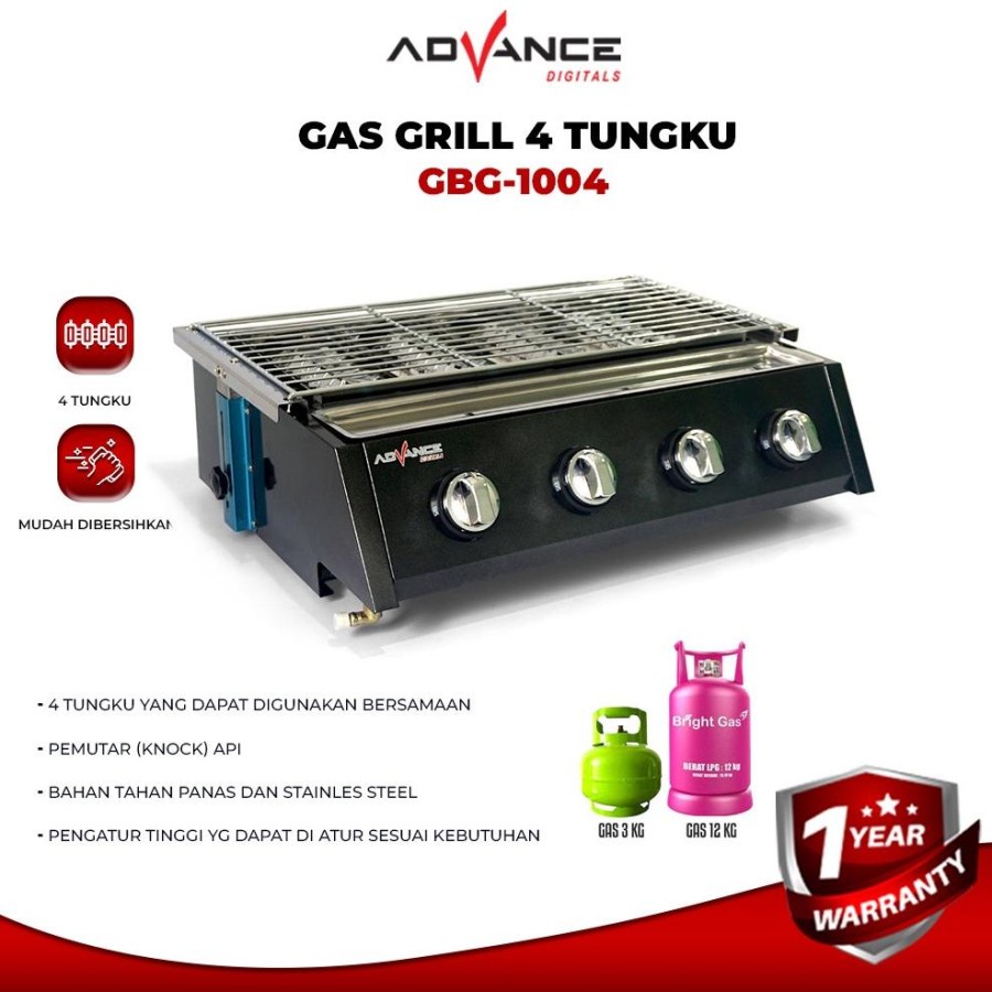 Advance Kompor Gas Panggang Grill 4 Tungku GBG 1004