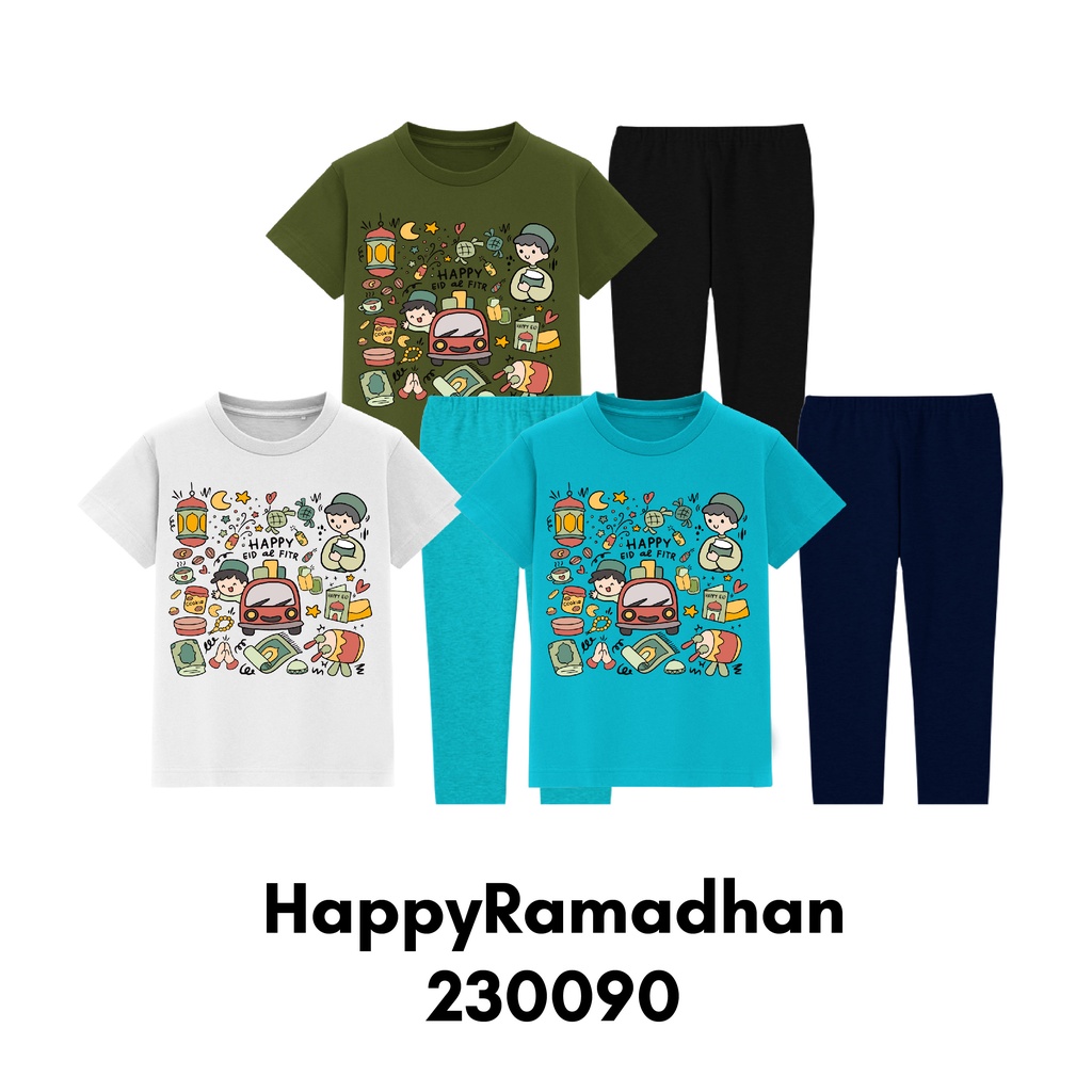 Piyama Panjang Anak Muslim Edisi Ramadhan Rules Series Usia 2 Sampai 8 Tahun Bahan Katun Combed 30s