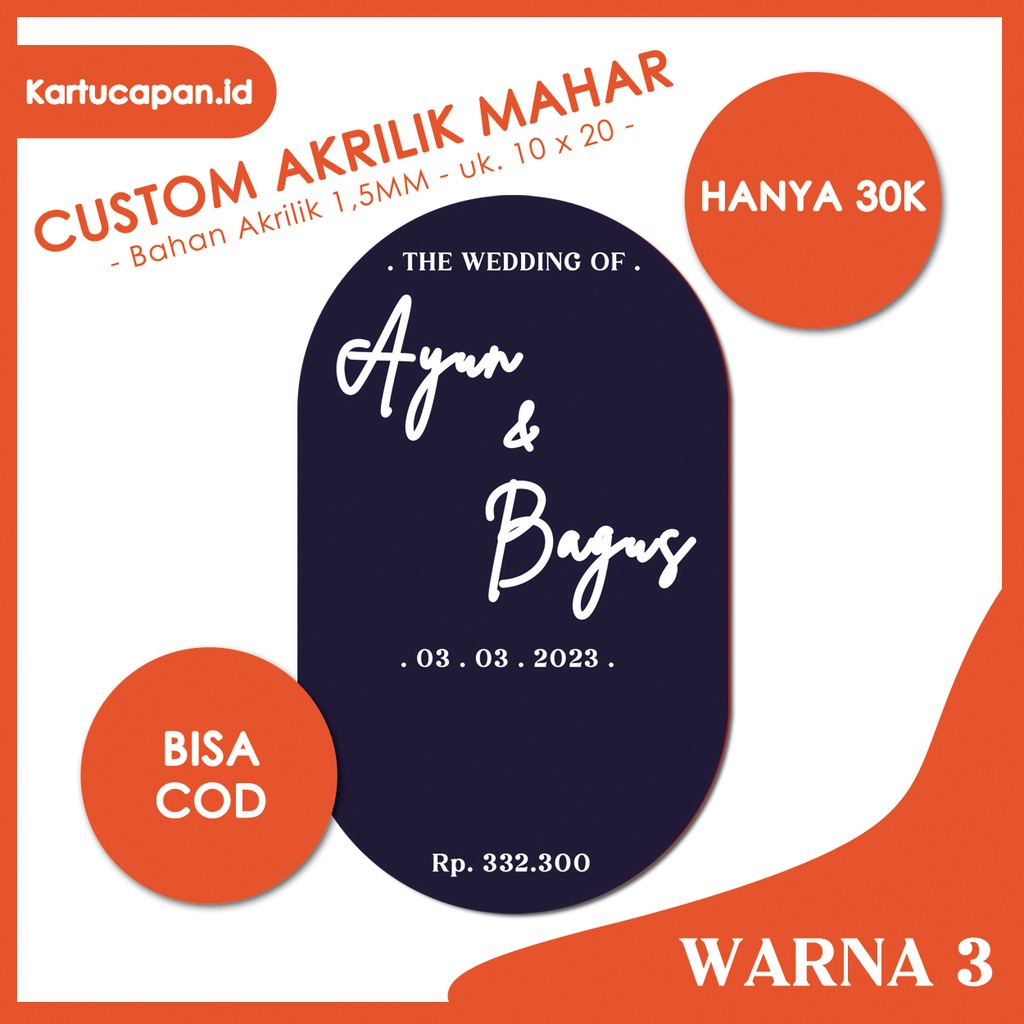 CUSTOM KAPSUL WARNA AKRILIK BENTUK DEKORASI MAHAR CUSTOM / CUSTOM AKRILIK MAHAR