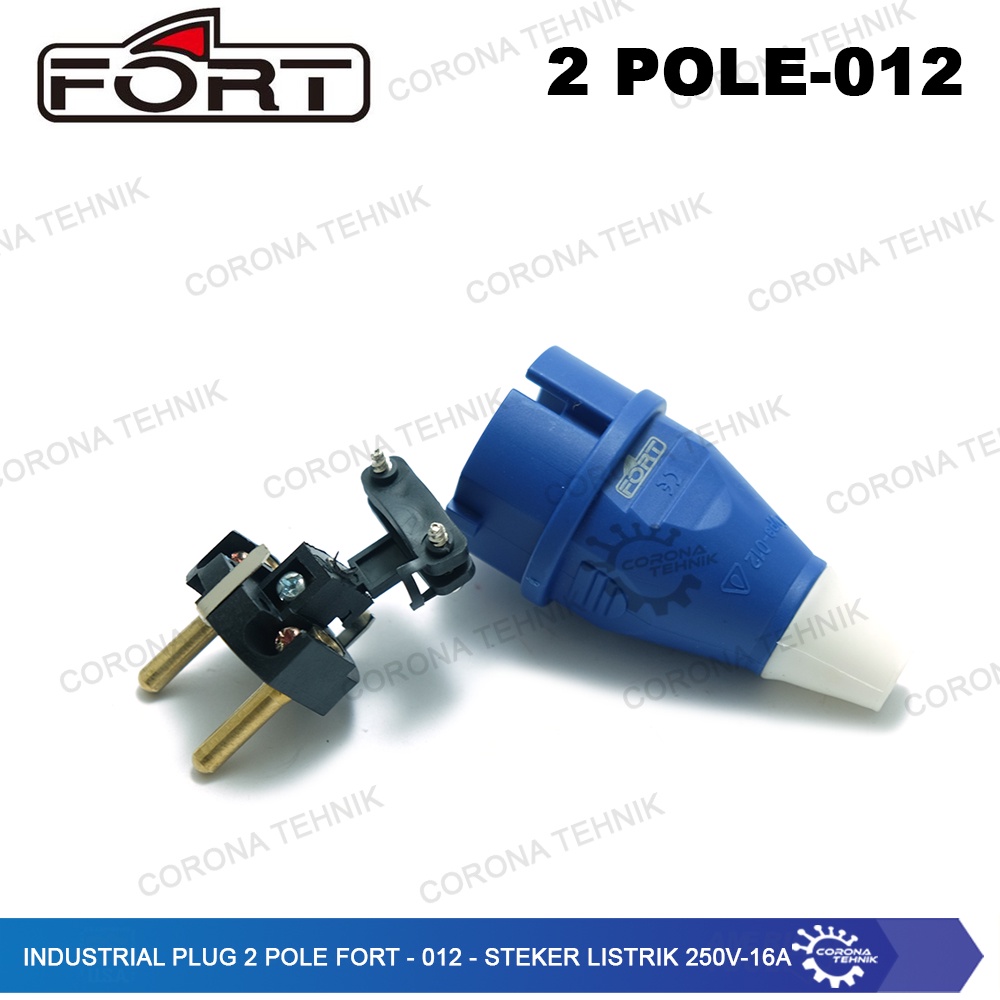 FORT - 012 - Steker Listrik 250V - 16A Industrial Plug 2 Pole