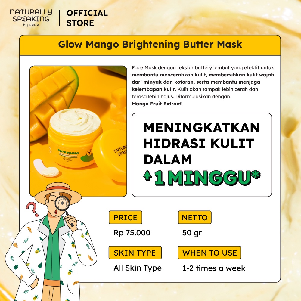 Naturally Speaking Glow Mango Brightening Butter Mask - Masker Wajah