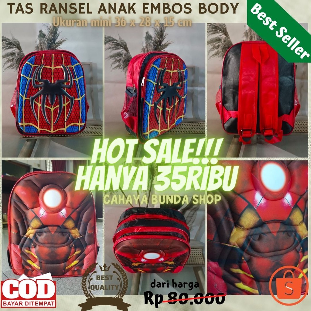 BANTING HARGA!!! Tas Ransel Anak Embos (Baca Deskripsi!!!) LOL Hello Kitty Frozen Tayo Spiderman BumbleBee Robot Tas Anak Sekolah SD Termurah CAHAYA BUNDA SHOP