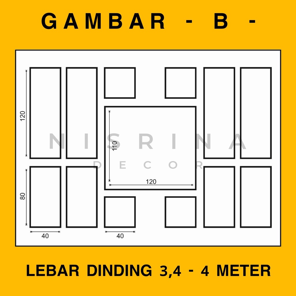 Wall Moulding Premium / Lebar Dinding 3,4 - 4 Meter