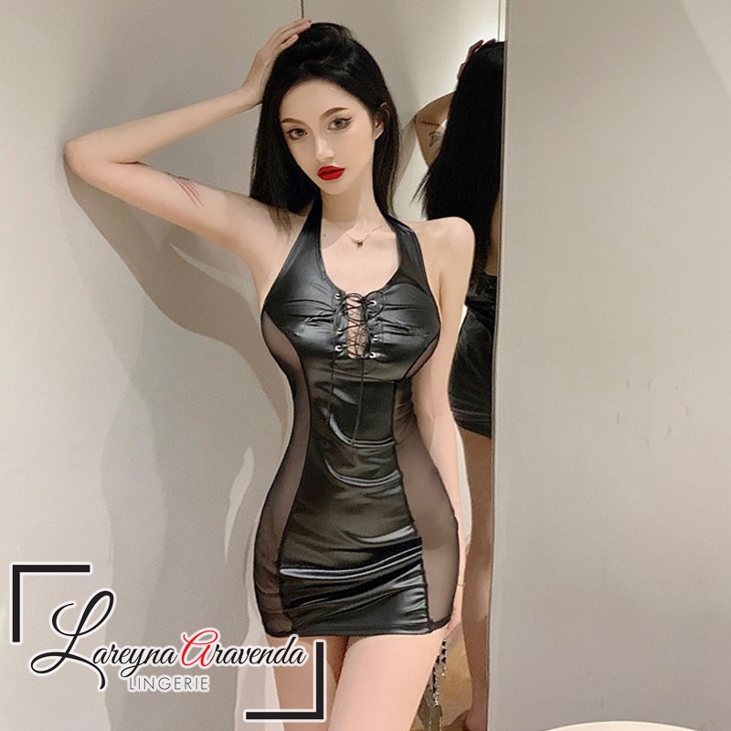 Lareyna Aravenda Set Lingerie + G String Seksi Model Shine Gown Night LG516