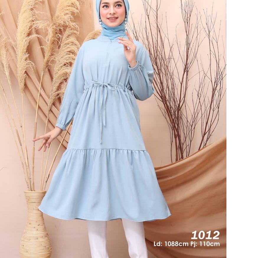 ➷ LONG TUNIK SAFRON 1012HW KIRANA BUSUI LUXURY CREPE ☃