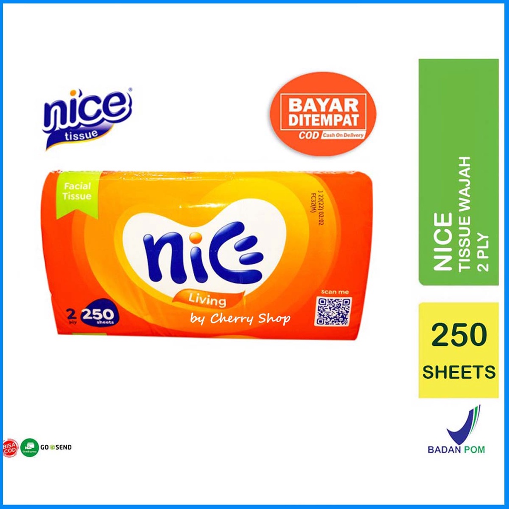 [KEMASAN BARU] Tissue Tisu NICE 250 Sheet 2ply Facial Tisu Wajah