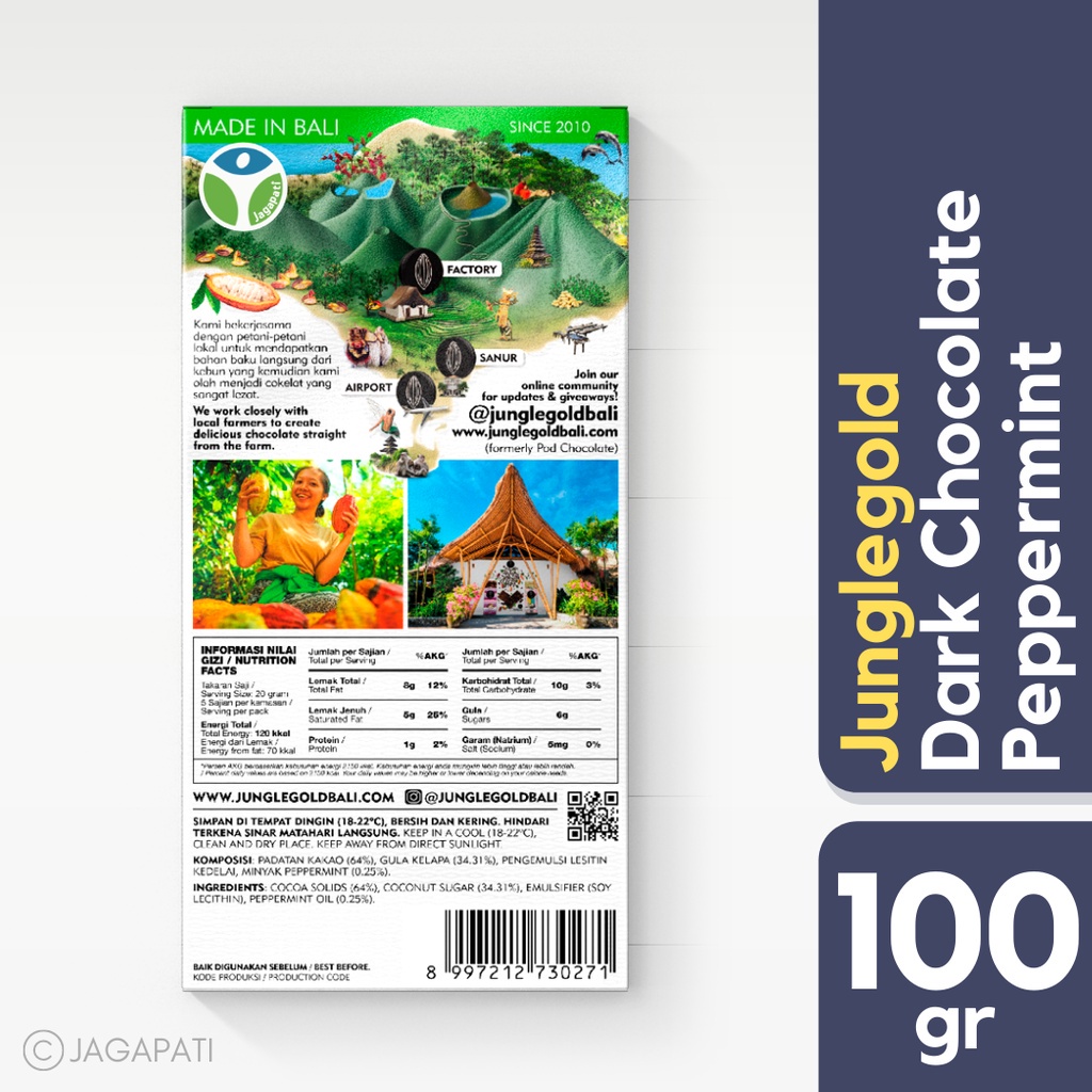 

✨NEW✨ -Junglegold - Peppermint Dark Chocolate 100gr - Cokelat Sehat - Cemilan- 1.1.23
