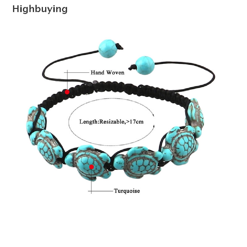 Hbid Vintage Bohemia Bangle Turquoise Turtle Adjustable Braided Rope Gelang Perhiasan Glory