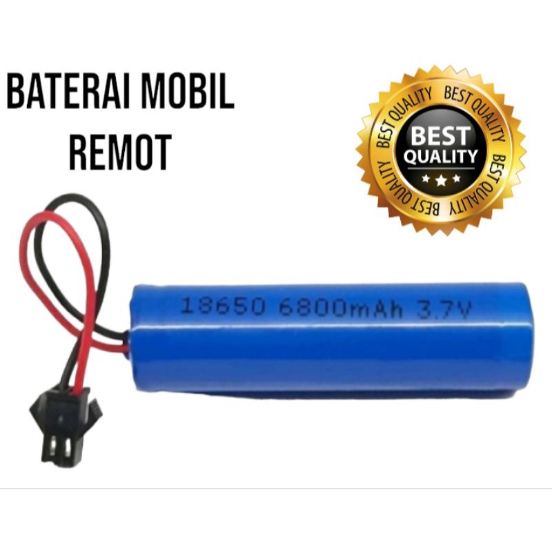 Batreai RC 18650 6800 mAh 3.7 V Soket Hitam Batreai Rakit Mainan