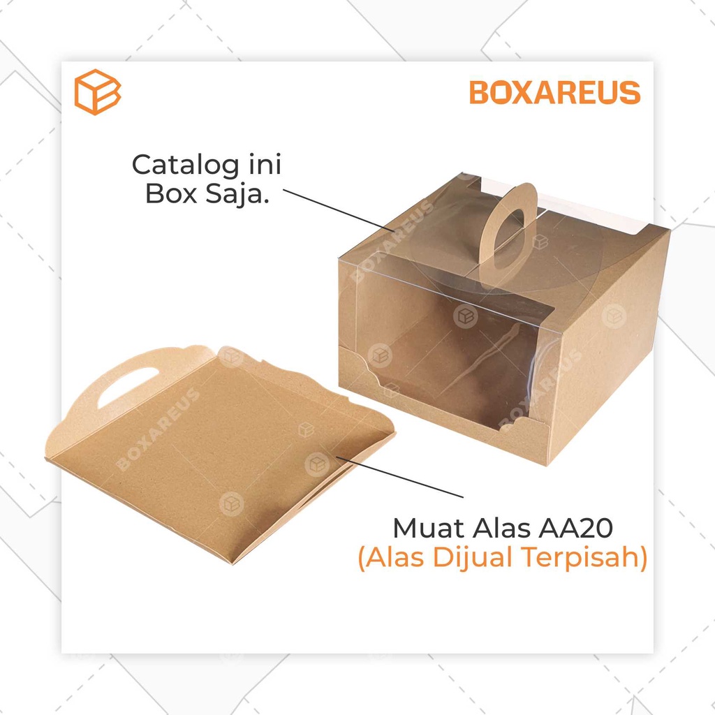 Box Mika Kotak Kue Cake Packaging Transparan Dus Handle | 42012 (10pc)