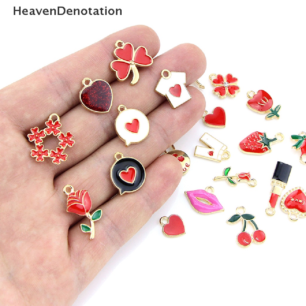 [HeavenDenotation] 30pcs/set Mix Metal Enamel Ch Liontin DIY Gelang Kalung Perhiasan Membuat Aksesoris HDV