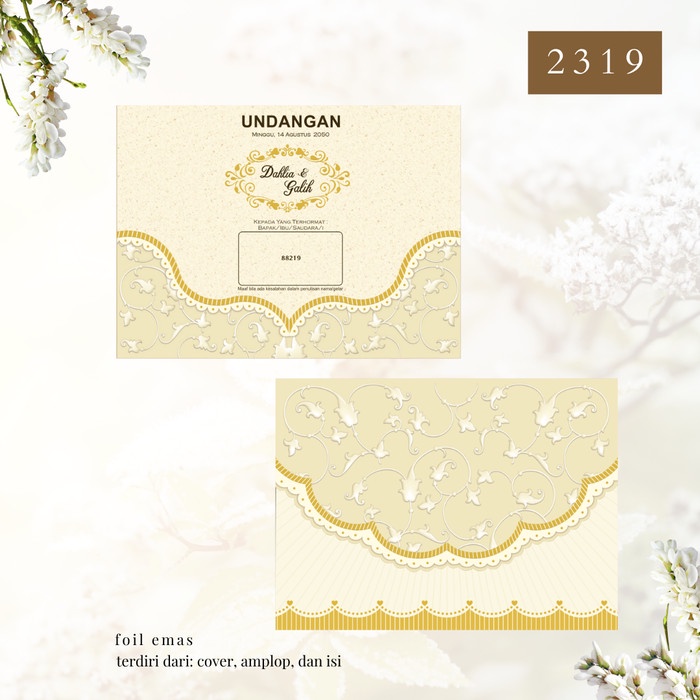 Blangko Undangan Pernikahan ERA BARU / ERBA 2319 SET Mirip 88134 Free Setting