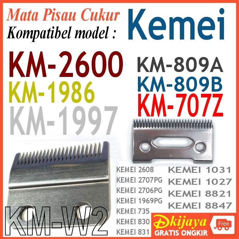 Blade Replacement Kemei Supertaper W2 Hair Clipper Magic Clip Blade Mata Pisau Kemei