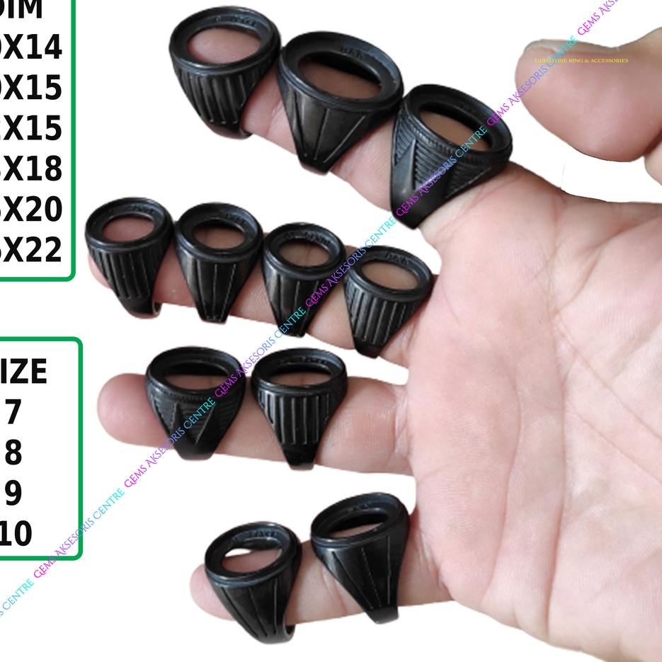 Pasti Diskon BLACK RING EMBAN BATU AKIK MODEL TANAM